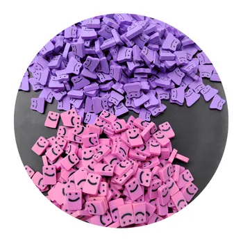 Розовые / фиолетовые Кусочки Полимерной глины с привидением на Хэллоуин, брызги для поделок, наполнитель из слизи 10 мм