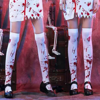 Удобные длинные носки длиной выше колена с пятнами крови до бедра для фестиваля призраков