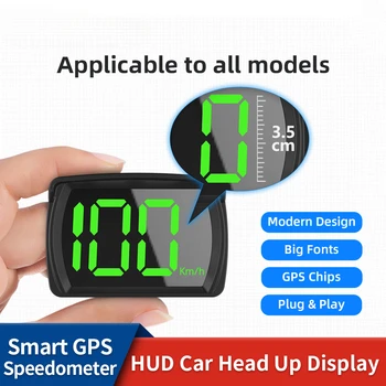Цифровой спидометр GPS Kmh Mph HUD дисплей крупным шрифтом, отображение скорости в режиме реального времени для всех автомобилей